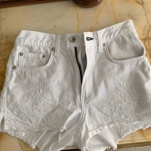 Rag and bone white high waisted jean shorts